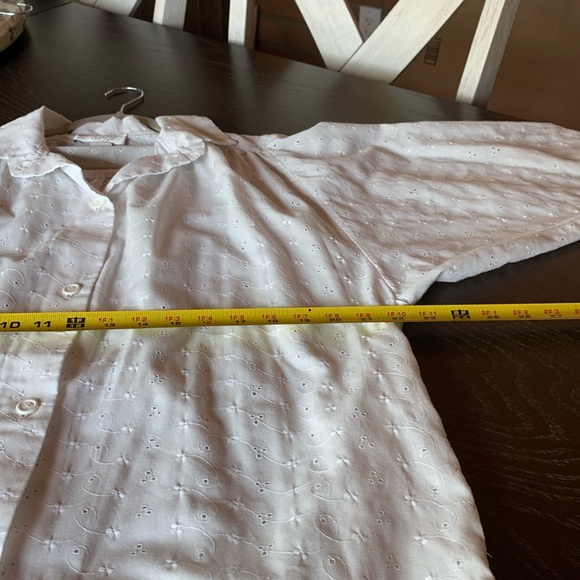 Vintage white eyelet beach coverup / blouse / minidress size Medium - Picture 8 of 14
